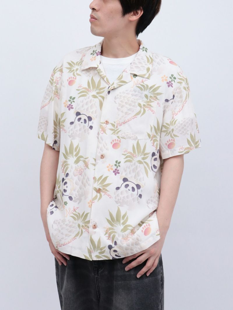 【PANDIESTA JAPAN】“パイナップルパンダ”レーヨンアロハシャツ