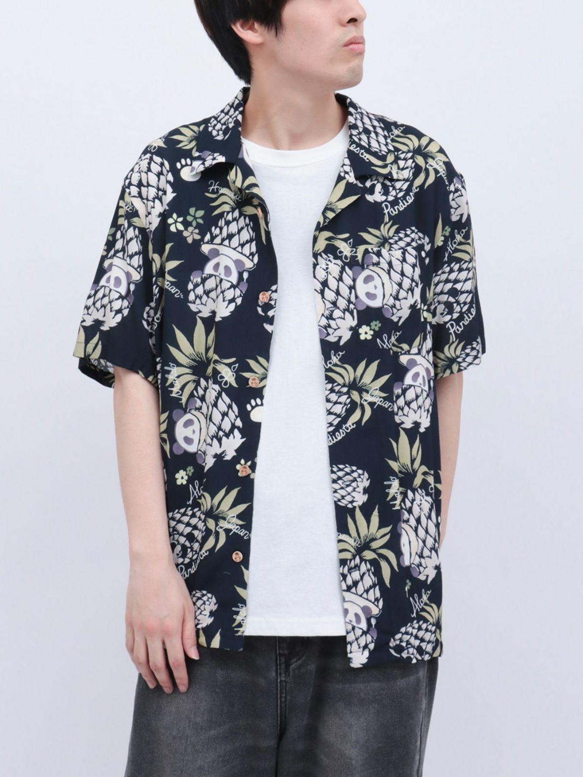 【PANDIESTA JAPAN】“パイナップルパンダ”レーヨンアロハシャツ