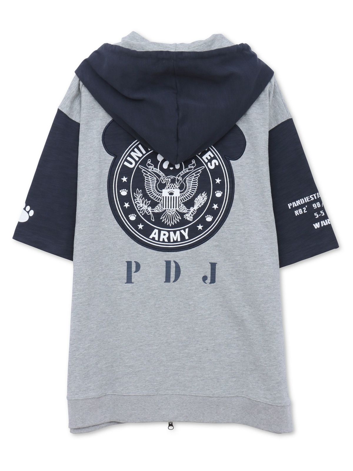 【PANDIESTA JAPAN】ミリタリー切替 半袖ZIPパーカー