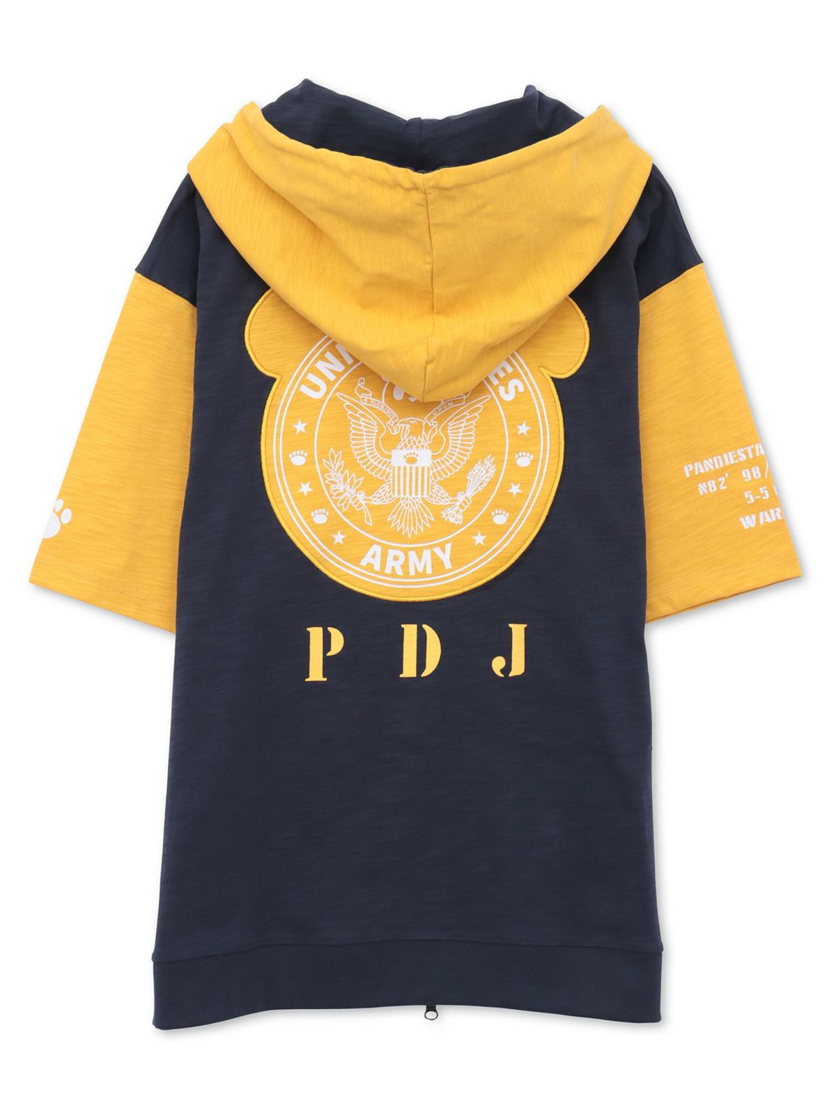 【PANDIESTA JAPAN】ミリタリー切替 半袖ZIPパーカー