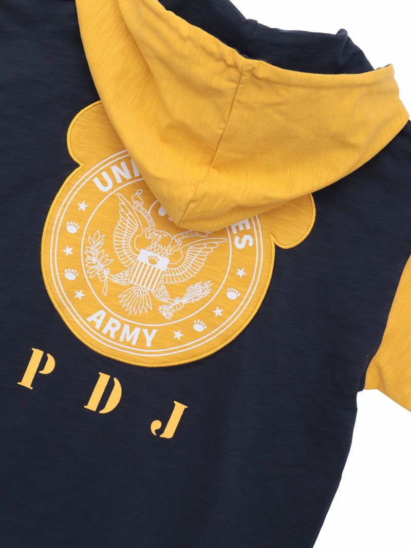 【PANDIESTA JAPAN】ミリタリー切替 半袖ZIPパーカー