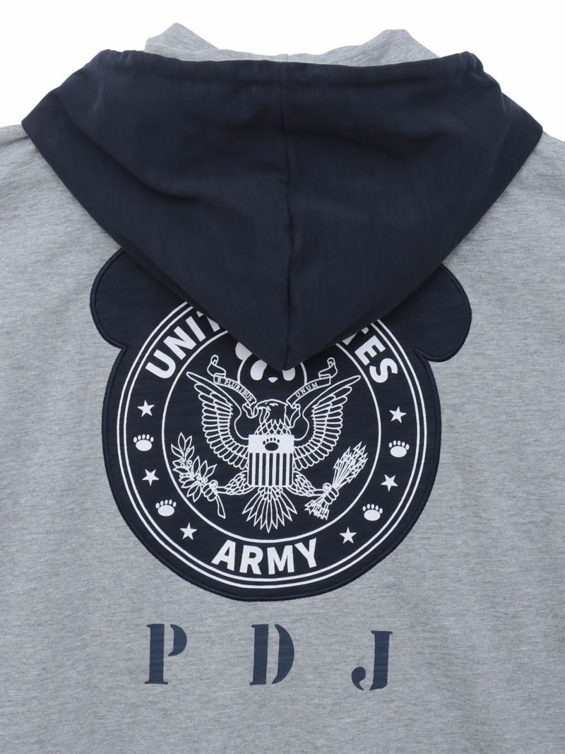 【PANDIESTA JAPAN】ミリタリー切替 半袖ZIPパーカー