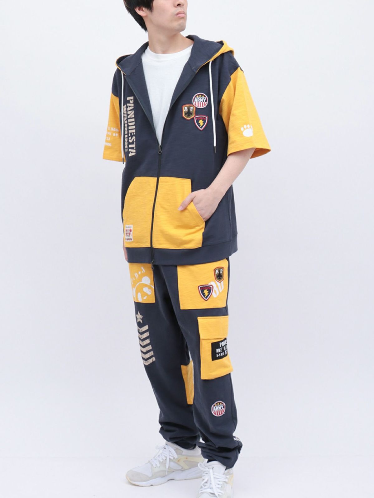 【PANDIESTA JAPAN】ミリタリー切替スウェットパンツ