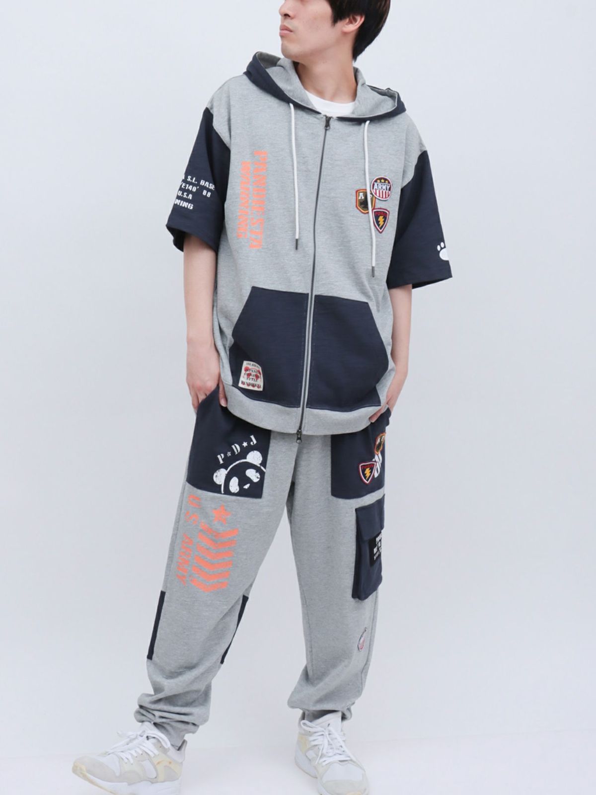 【PANDIESTA JAPAN】ミリタリー切替スウェットパンツ