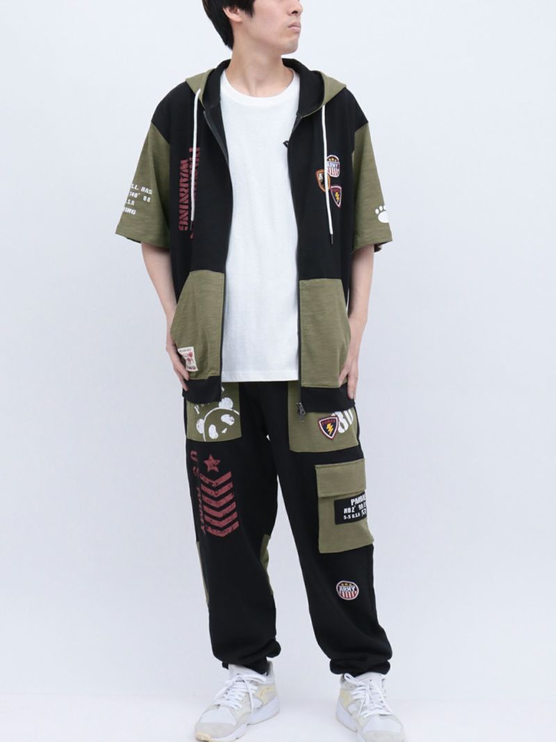 【PANDIESTA JAPAN】ミリタリー切替スウェットパンツ