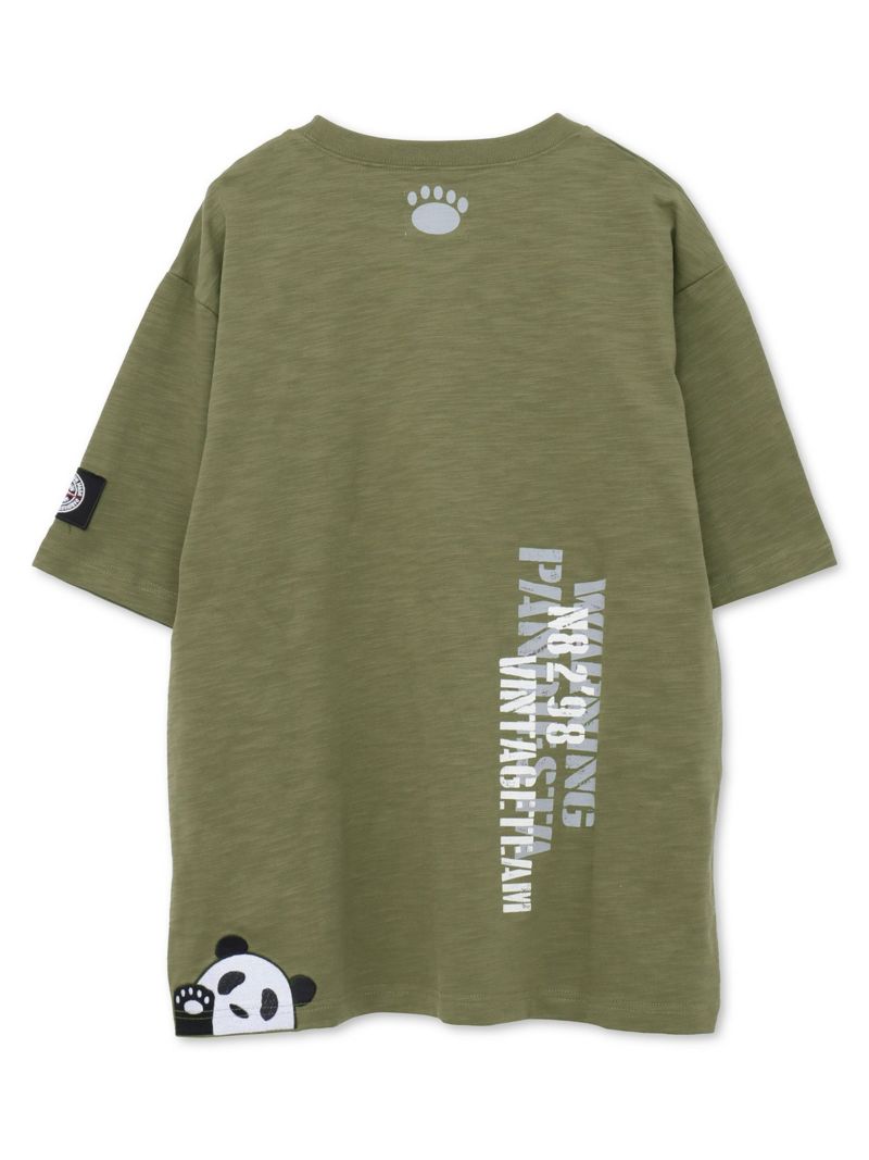 【PANDIESTA JAPAN】サコッシュ風ポケット付き ツイル切替Tシャツ