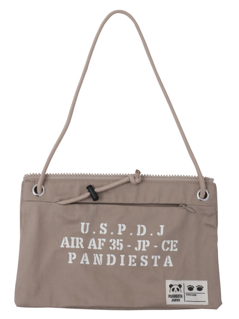 【PANDIESTA JAPAN】サコッシュ風ポケット付き ツイル切替Tシャツ