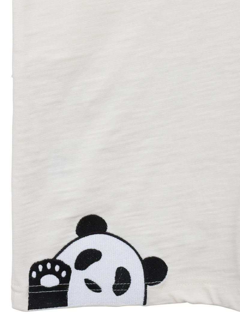 【PANDIESTA JAPAN】サコッシュ風ポケット付き ツイル切替Tシャツ