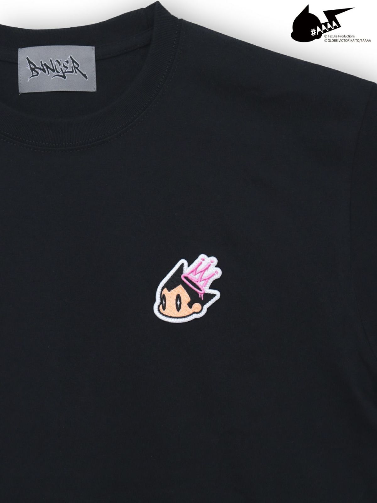 【＃AAAA ATOM×BANGER】ワンポイント刺繍ワッペンTシャツ