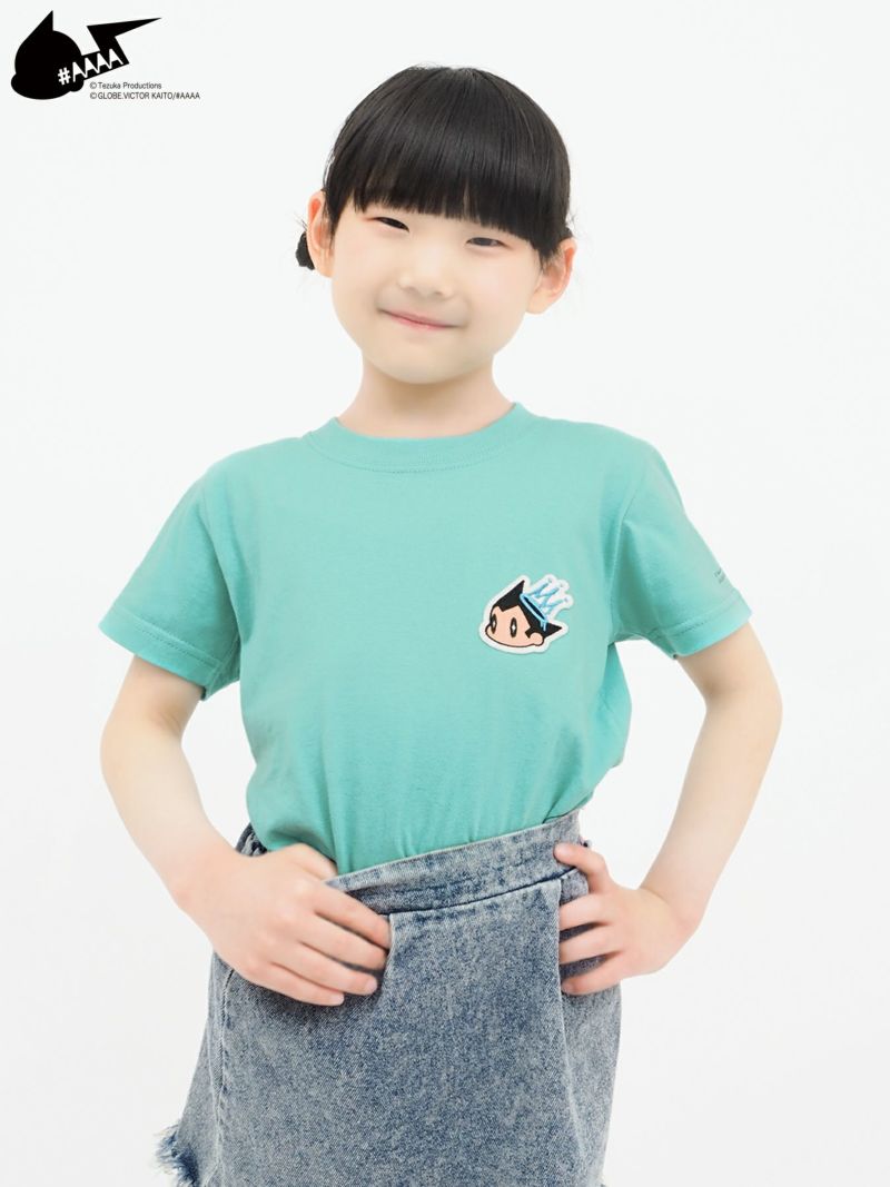 【＃AAAA ATOM×BANGER】ワンポイント刺繍ワッペンTシャツ＜kid'sサイズ＞
