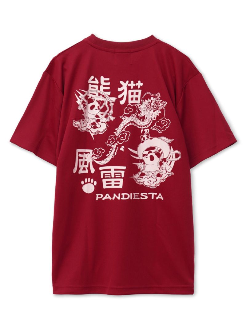 【PANDIESTA JAPAN】“風雷熊猫”DRYメッシュ素材Tシャツ