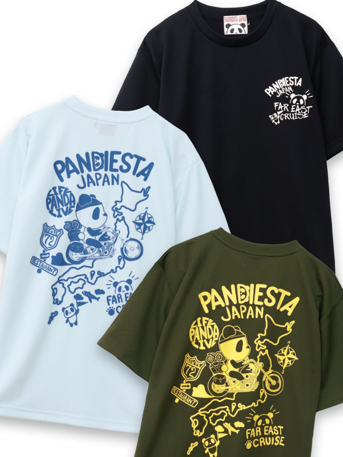 【PANDIESTA JAPAN】“日本縦断”DRYメッシュ素材Tシャツ