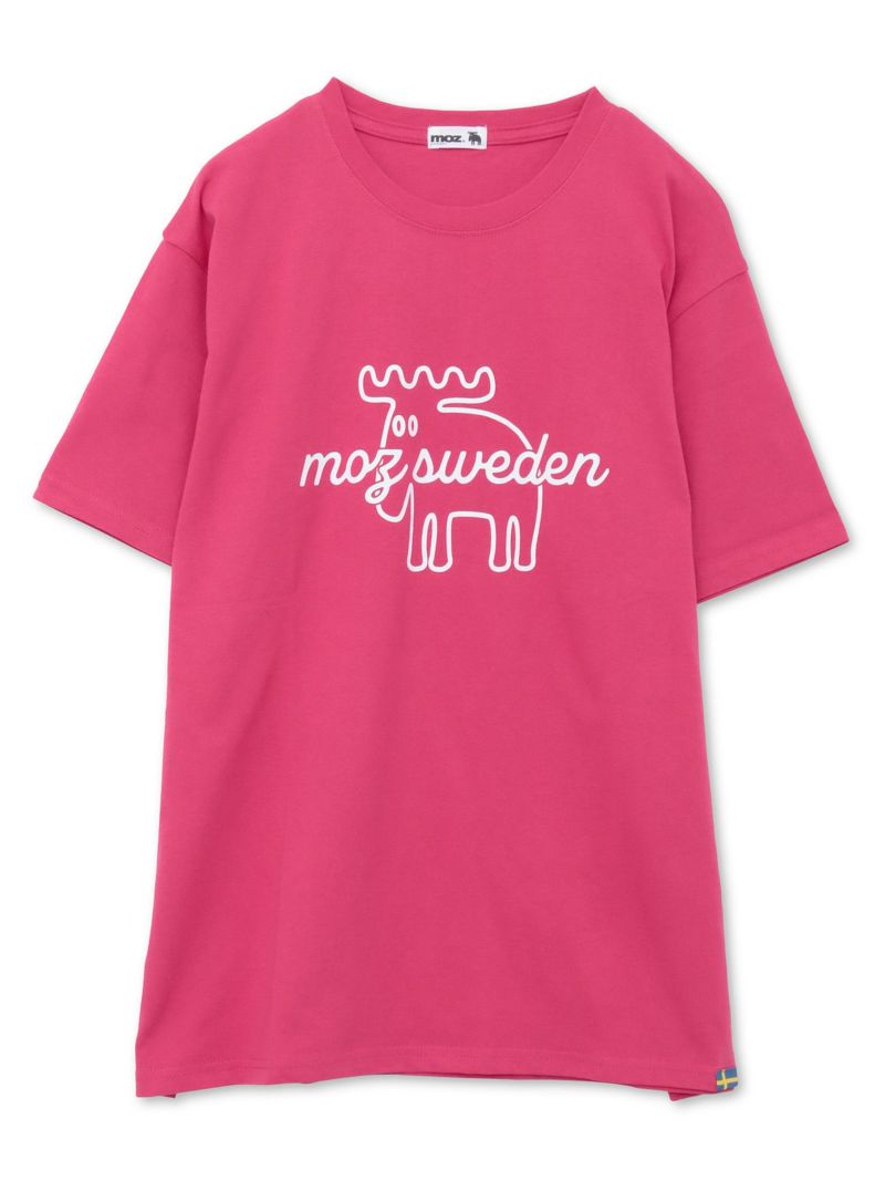 【moz】エルク線画プリントTシャツ〔別注〕