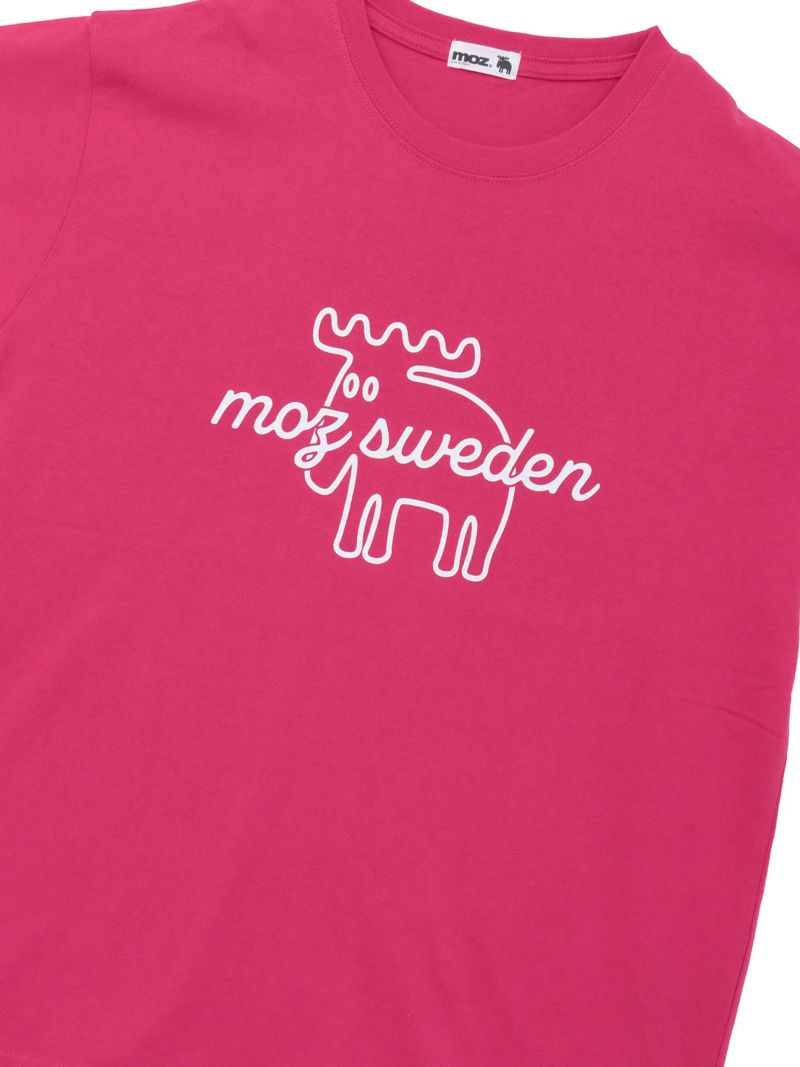 【moz】エルク線画プリントTシャツ〔別注〕