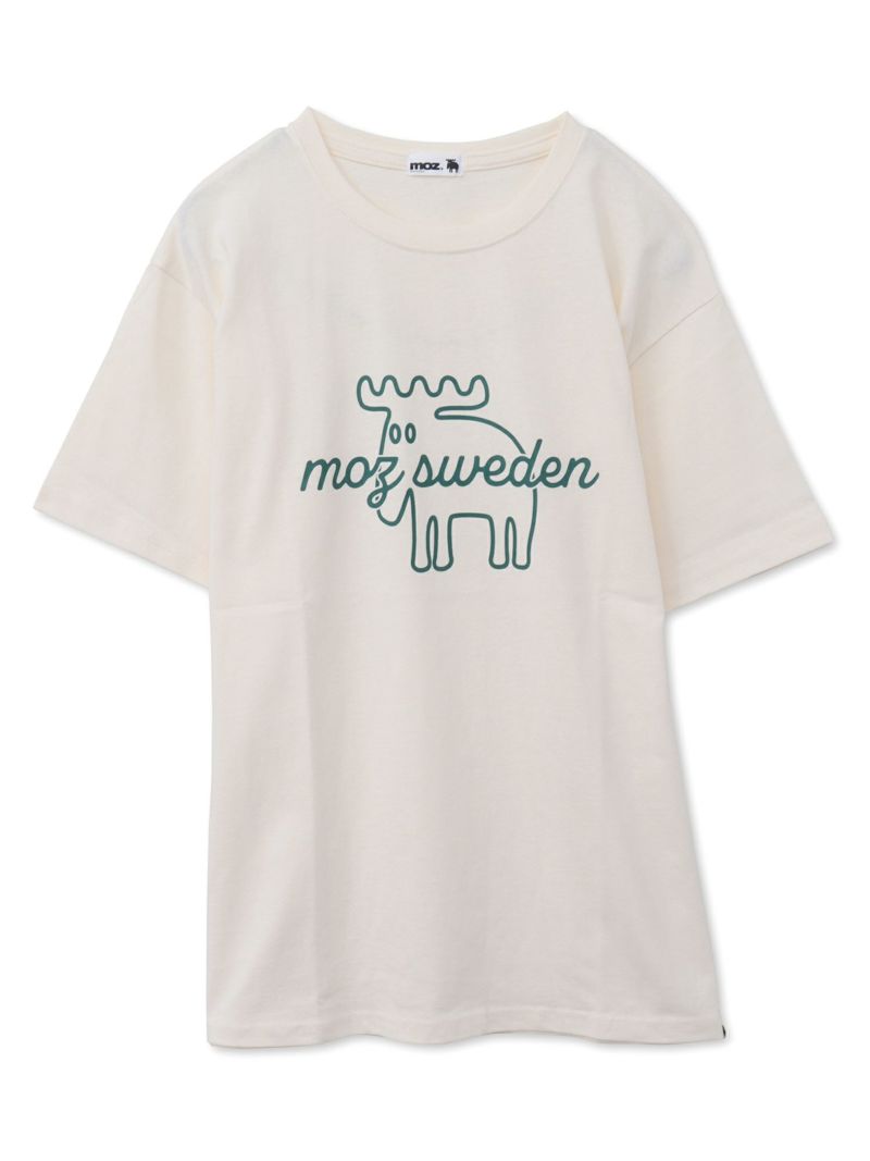 【moz】エルク線画プリントTシャツ〔別注〕
