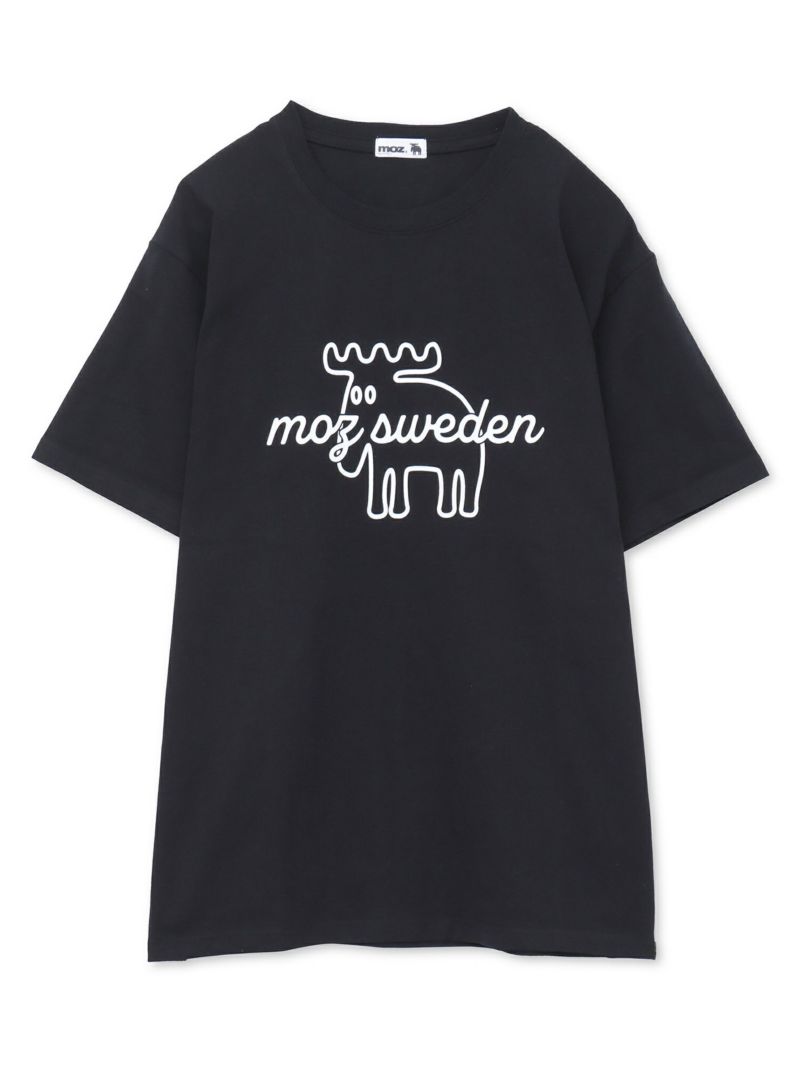 【moz】エルク線画プリントTシャツ〔別注〕