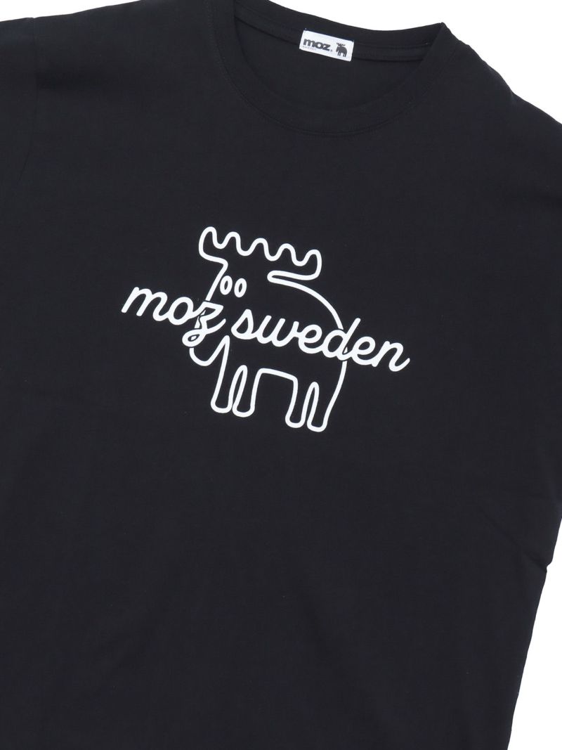 【moz】エルク線画プリントTシャツ〔別注〕