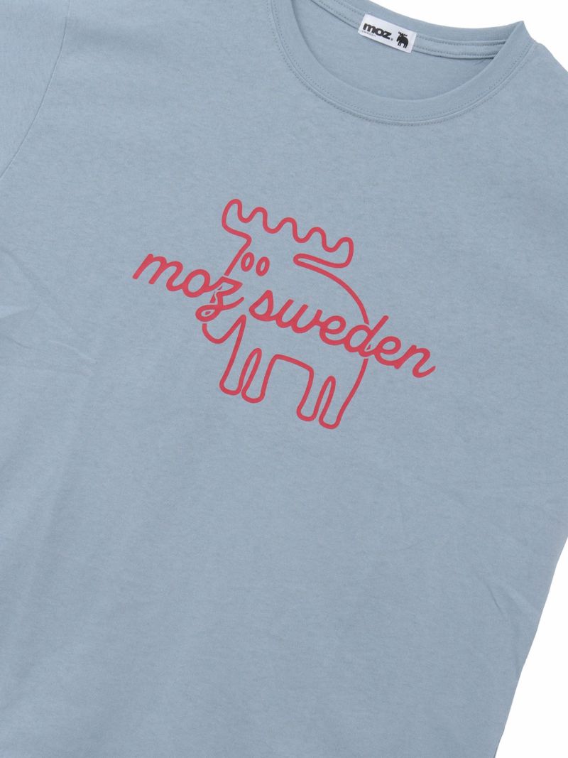 【moz】エルク線画プリントTシャツ〔別注〕