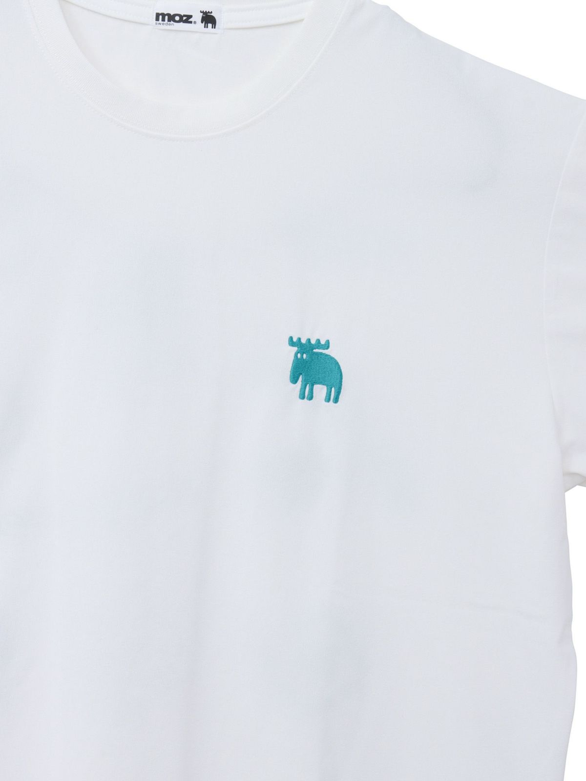 【moz】エルク ワンポイント刺繍バックプリントTシャツ〔別注〕