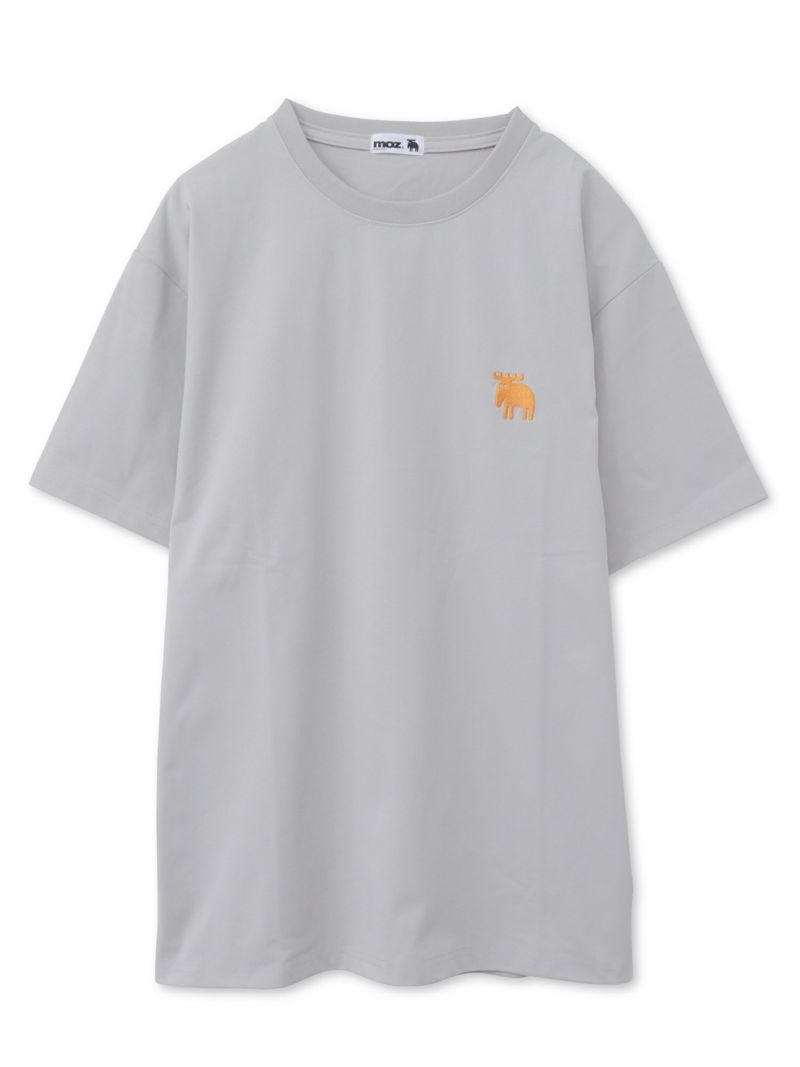 【moz】エルク ワンポイント刺繍バックプリントTシャツ〔別注〕