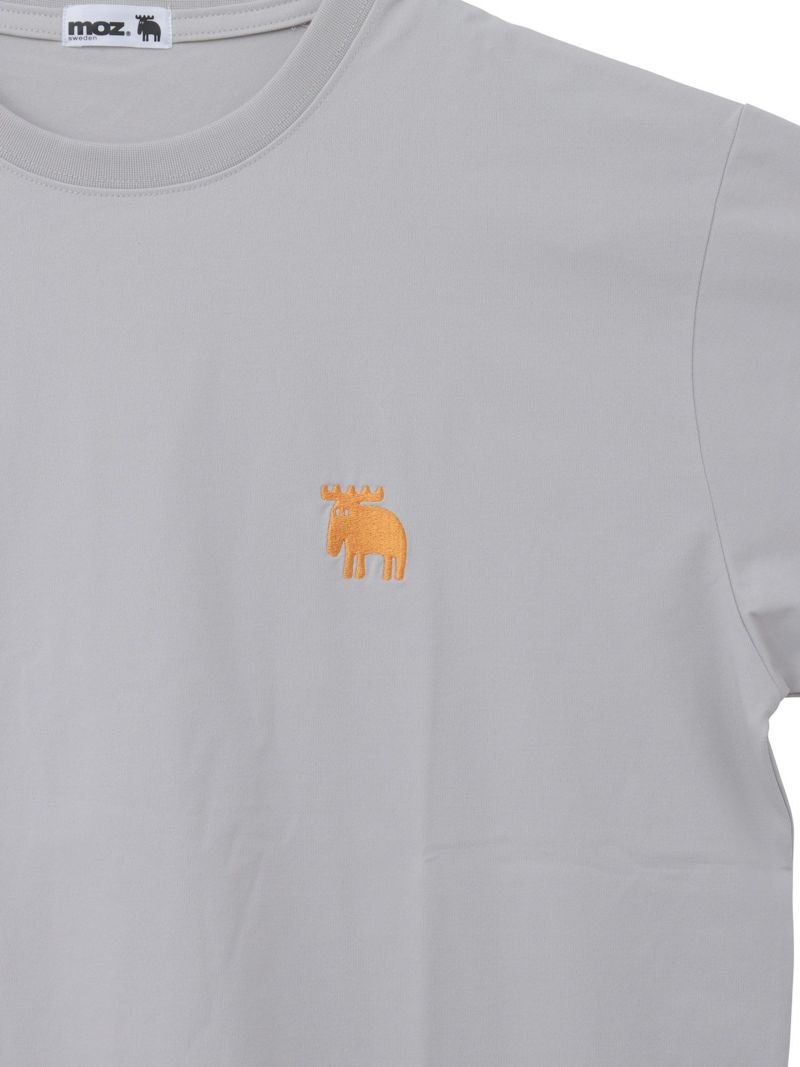 【moz】エルク ワンポイント刺繍バックプリントTシャツ〔別注〕