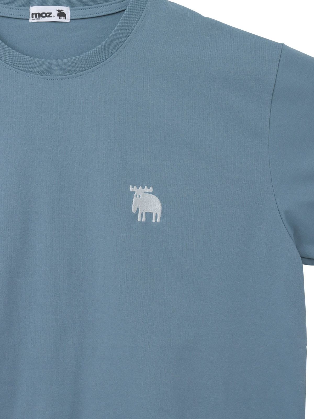 【moz】エルク ワンポイント刺繍バックプリントTシャツ〔別注〕