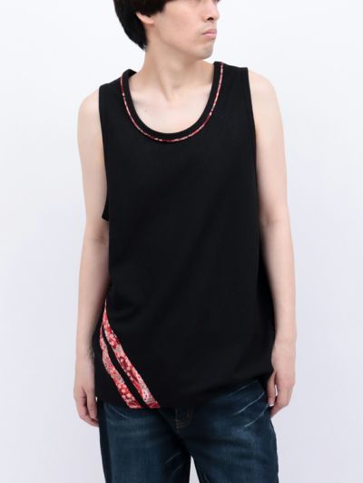 ＜会員様限定！8月使えるクーポン配布中＞<br>≪34%OFF≫【雅結】<br>和生地遣いタンクトップ≪返品・取寄対応不可≫