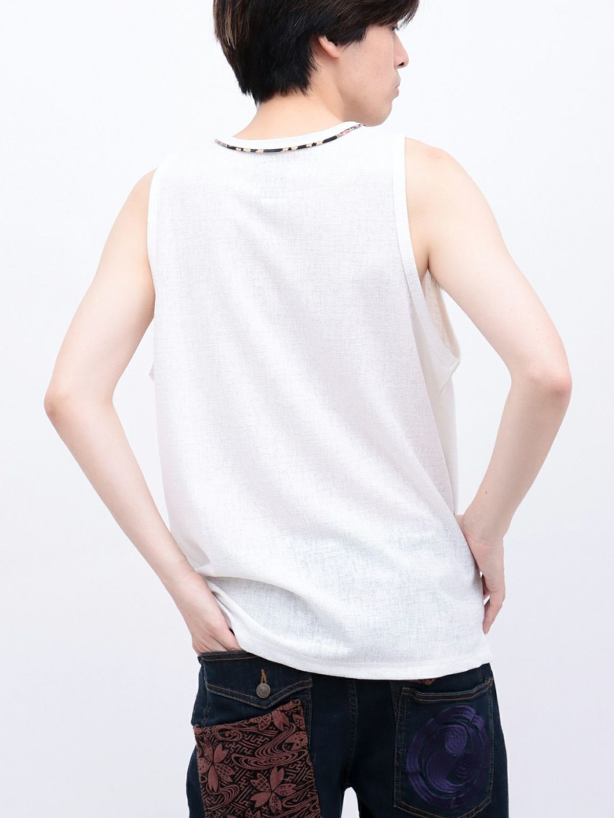 【雅結】和生地遣いタンクトップ