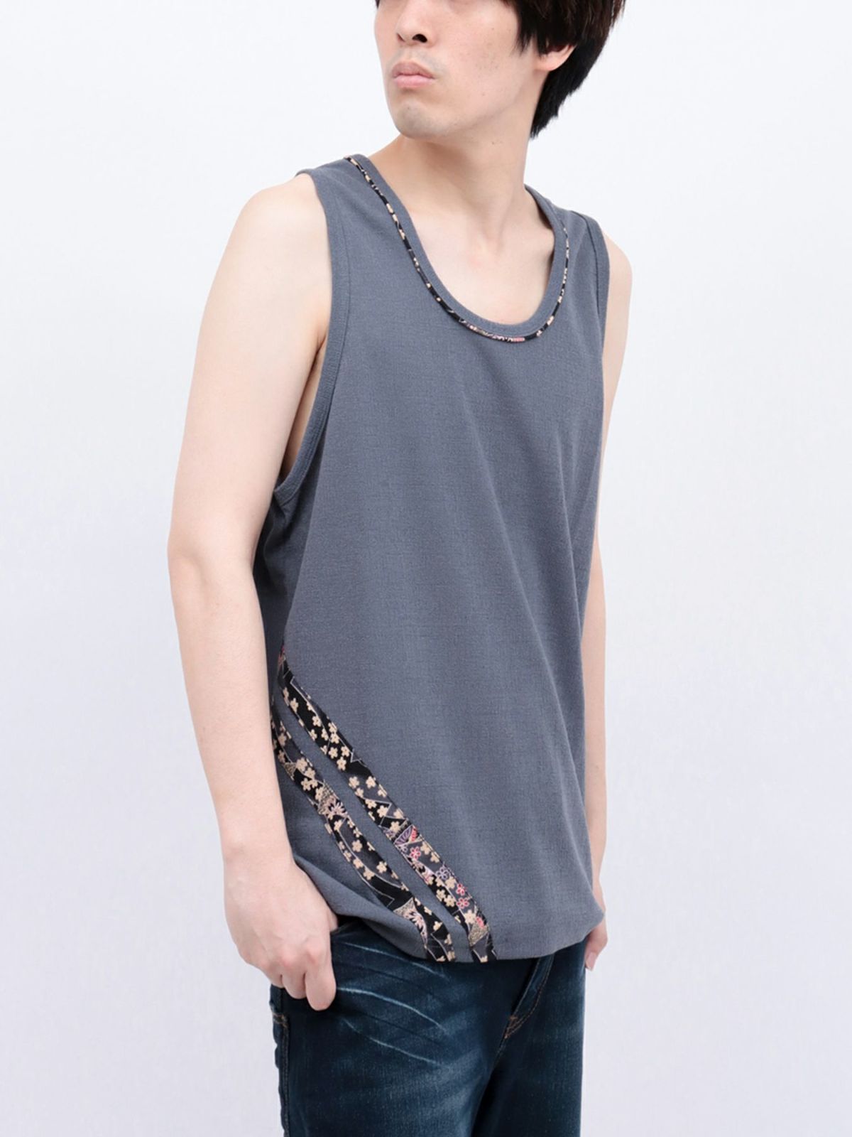 【雅結】和生地遣いタンクトップ