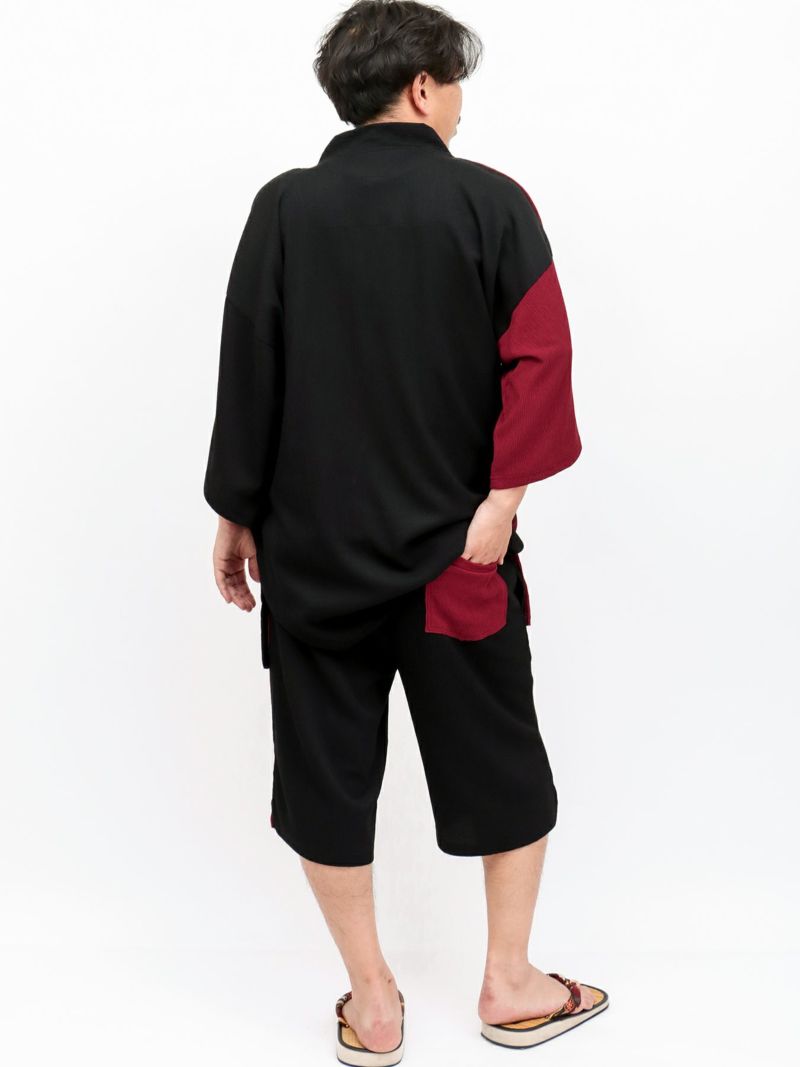 【雅結】桜刺繍 楊柳素材リラックス甚平