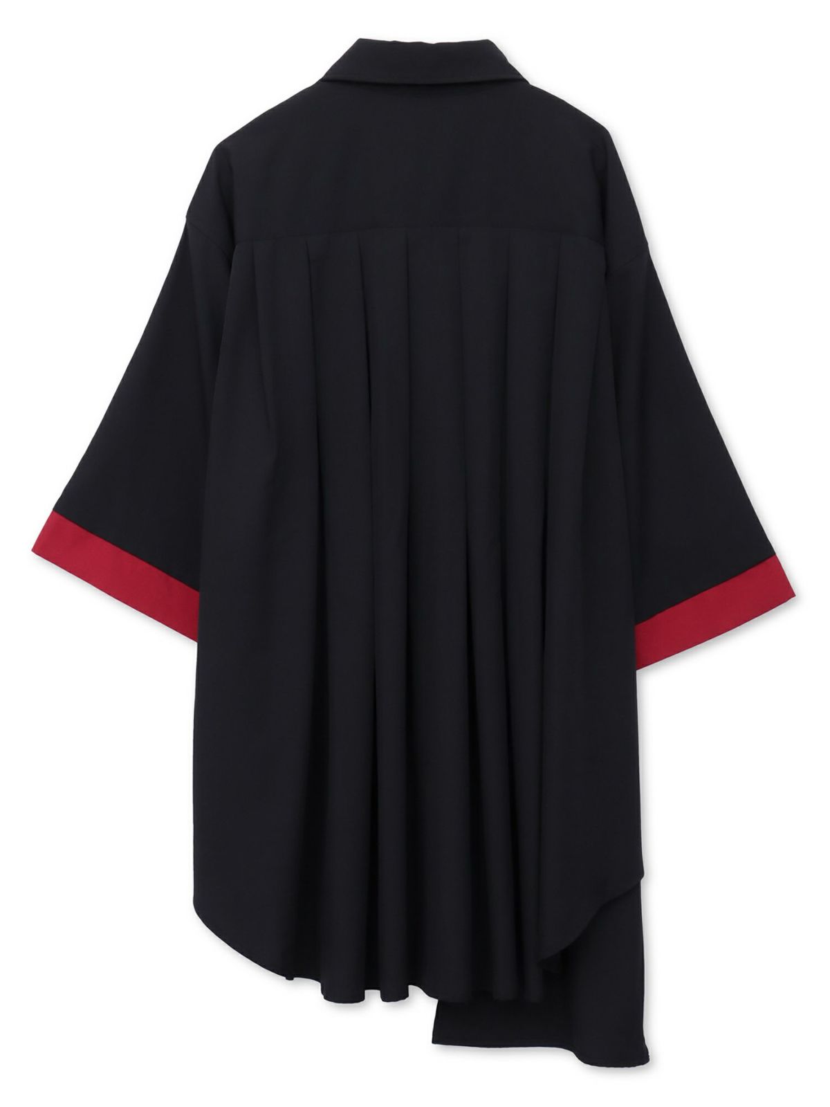 【雅結 -EN-】“狐面”総刺繍キモノスリーブ5分袖 変形シャツ