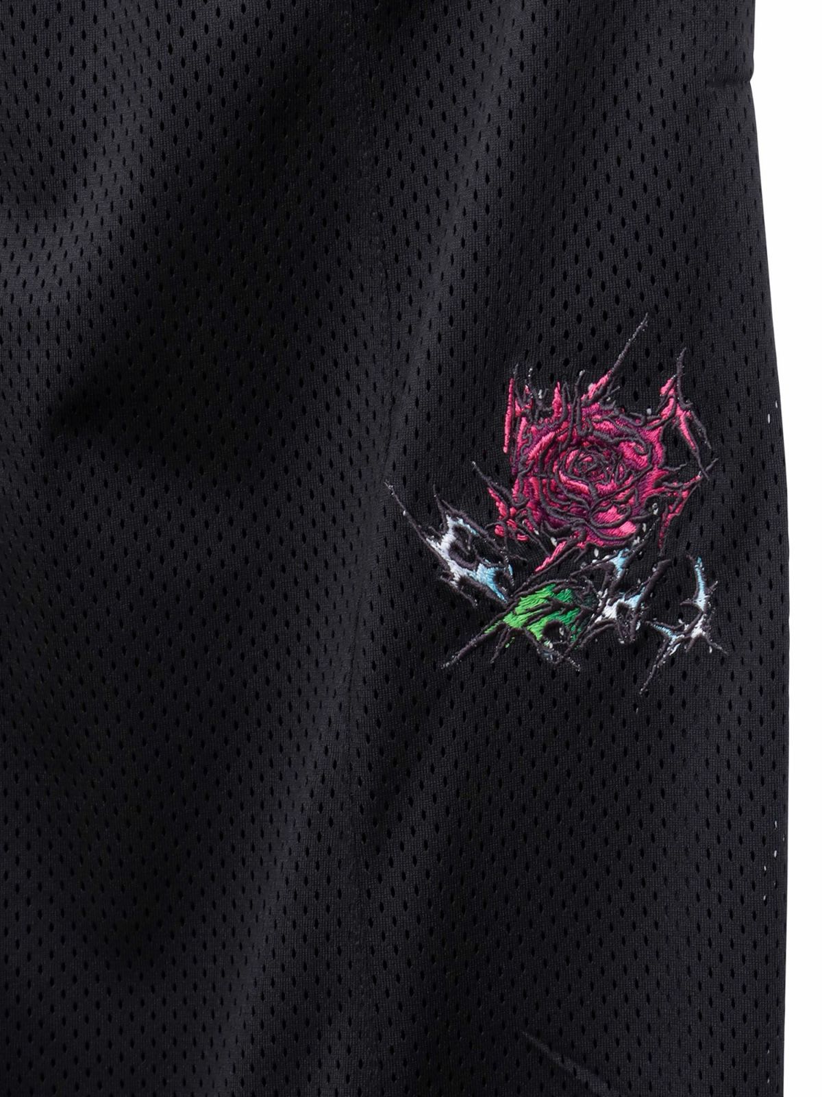 【DRASTIC GARDEN】“稲妻の薔薇”総刺繍メッシュ素材ワイドパンツ