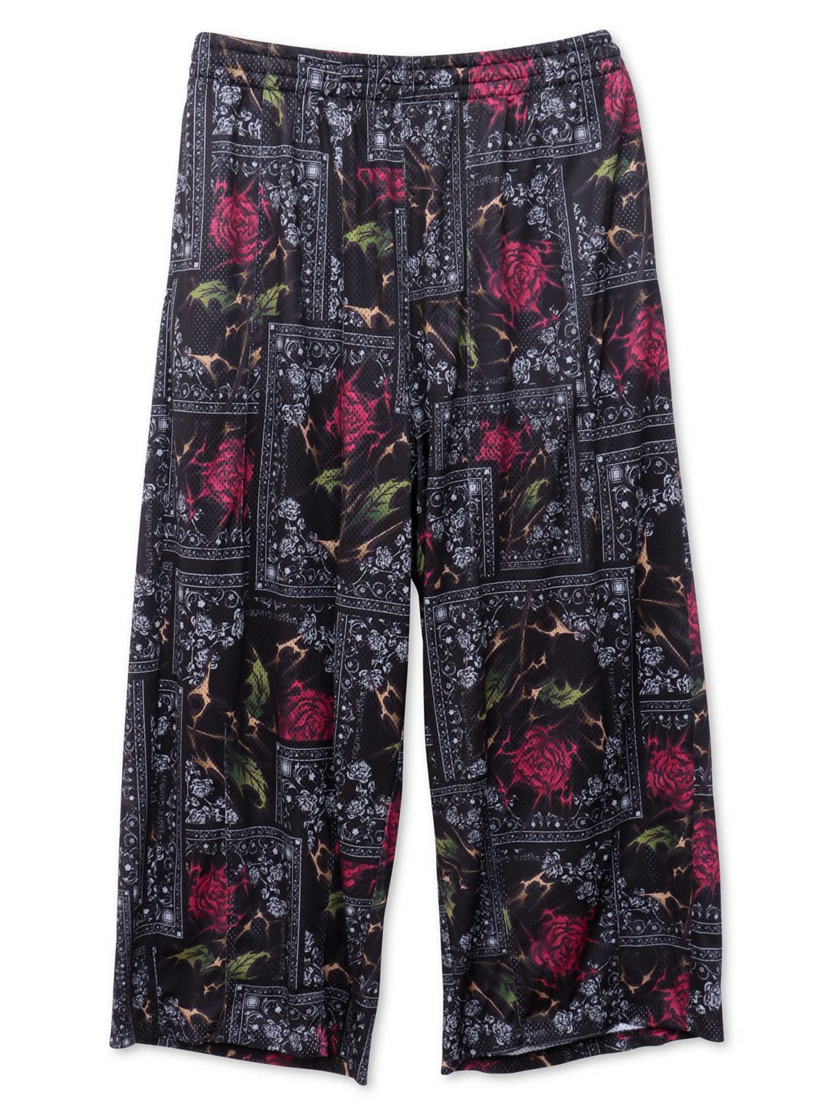 【DRASTIC GARDEN】“稲妻の薔薇”メッシュ素材バンダナ総柄ワイドパンツ