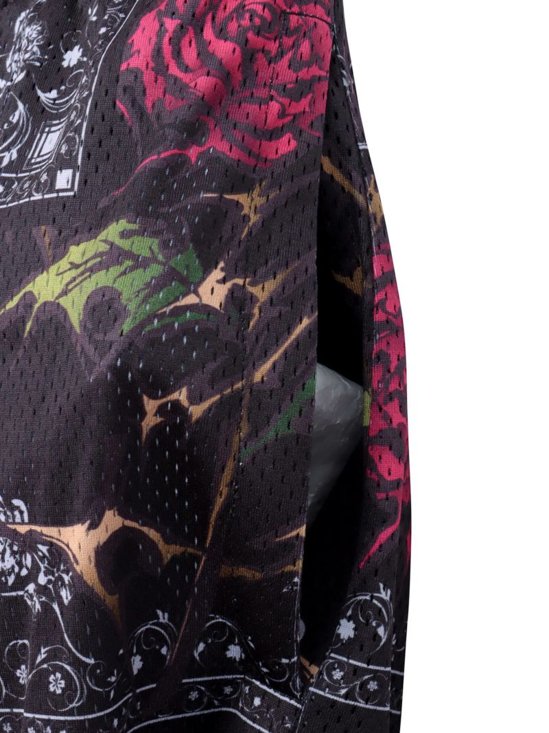 【DRASTIC GARDEN】“稲妻の薔薇”メッシュ素材バンダナ総柄ワイドパンツ