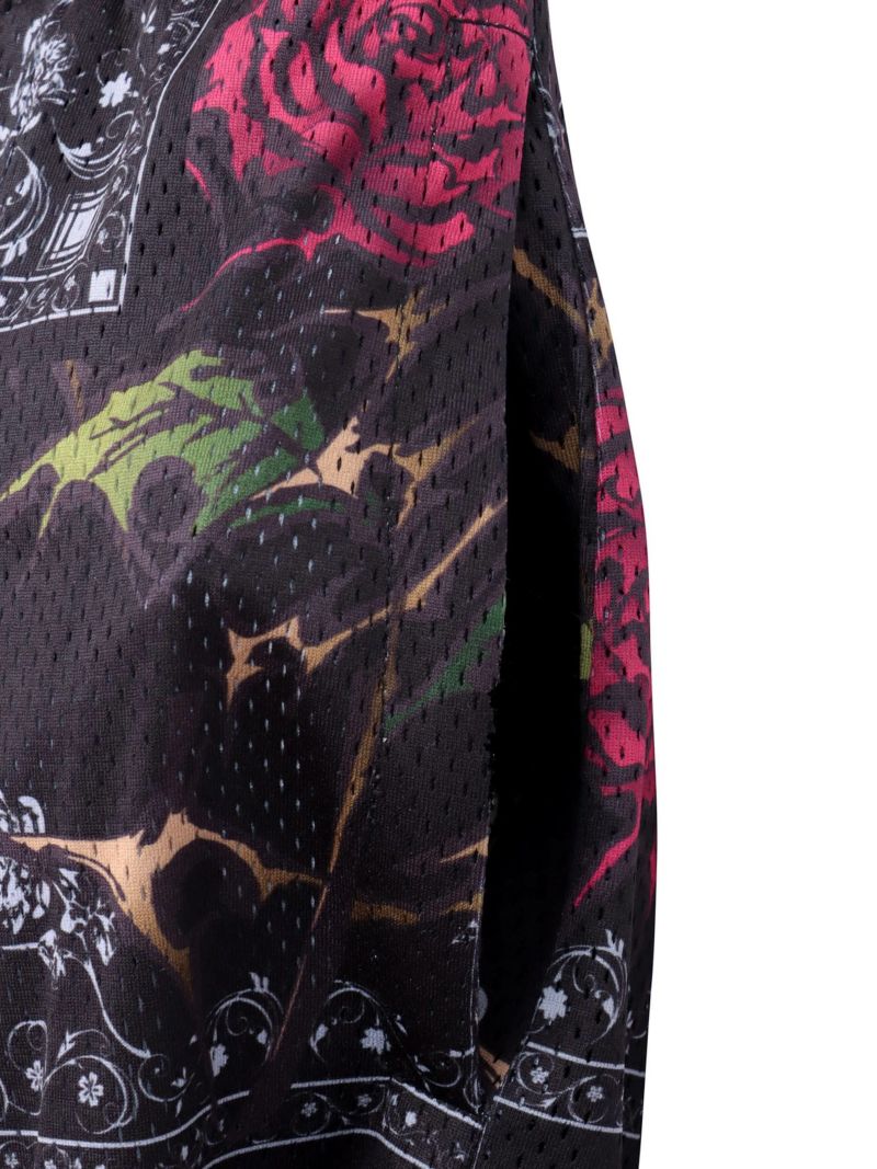 【DRASTIC GARDEN】“稲妻の薔薇”メッシュ素材バンダナ総柄ワイドパンツ