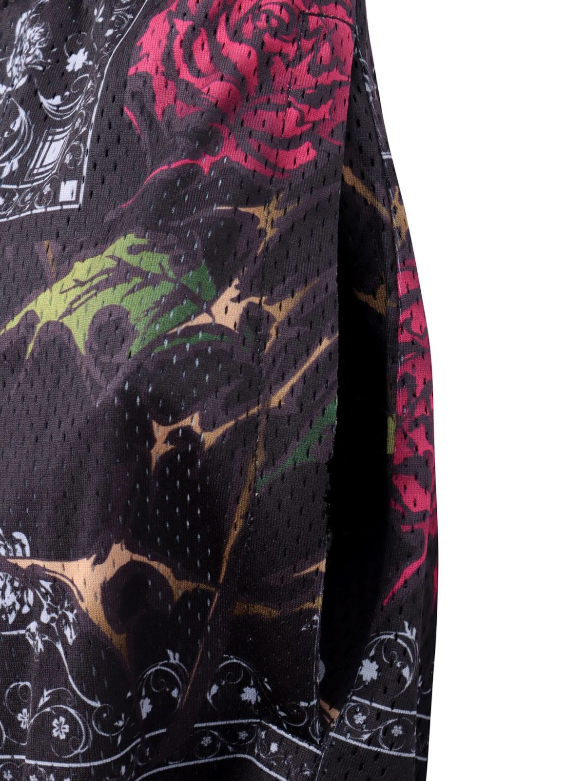 【DRASTIC GARDEN】“稲妻の薔薇”メッシュ素材バンダナ総柄ワイドパンツ