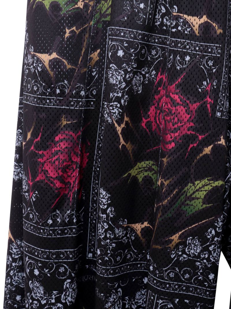 【DRASTIC GARDEN】“稲妻の薔薇”メッシュ素材バンダナ総柄ワイドパンツ
