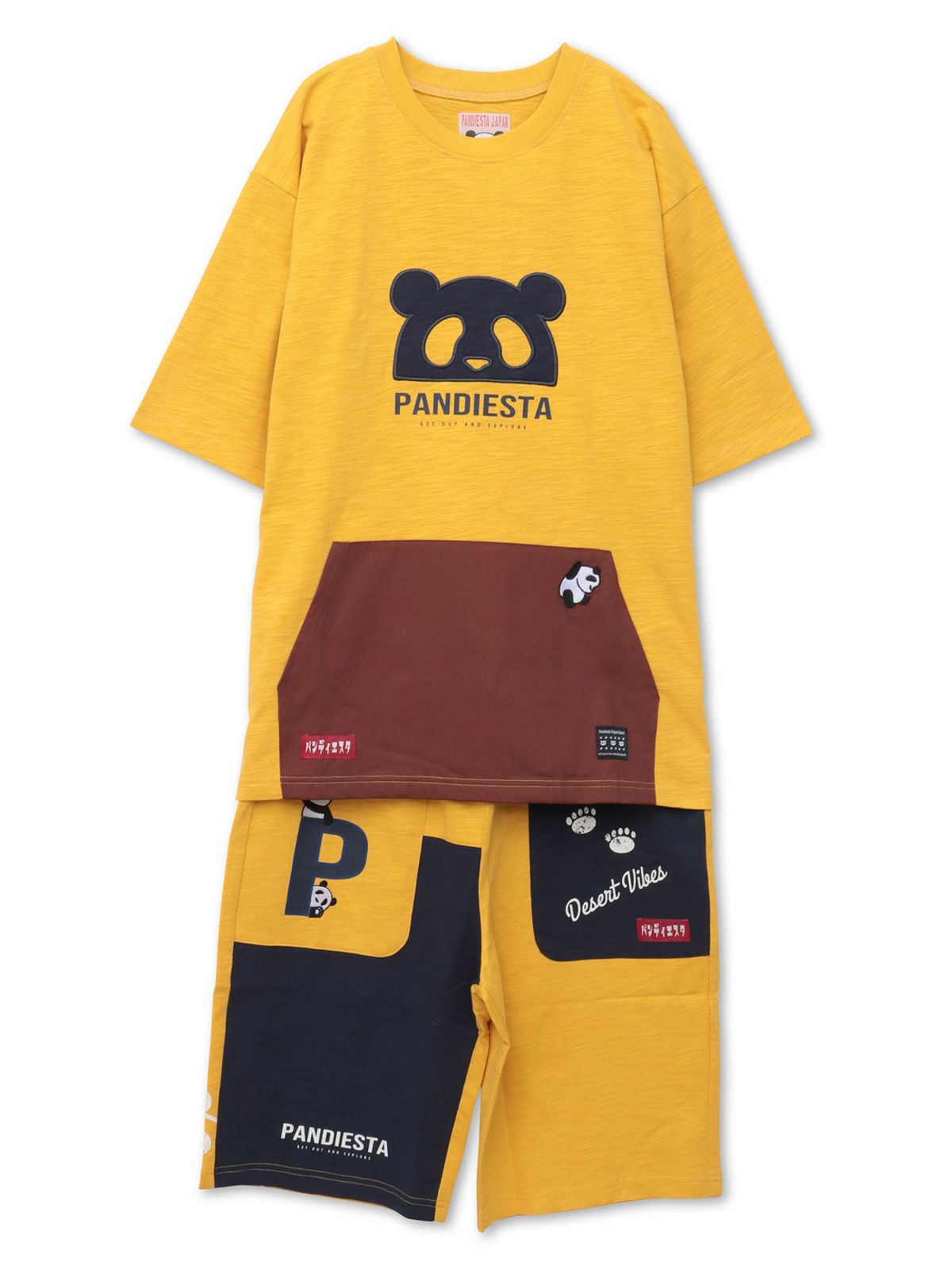 【PANDIESTA JAPAN】カンガルーポケット付きTシャツ&ショーツ セットアップ