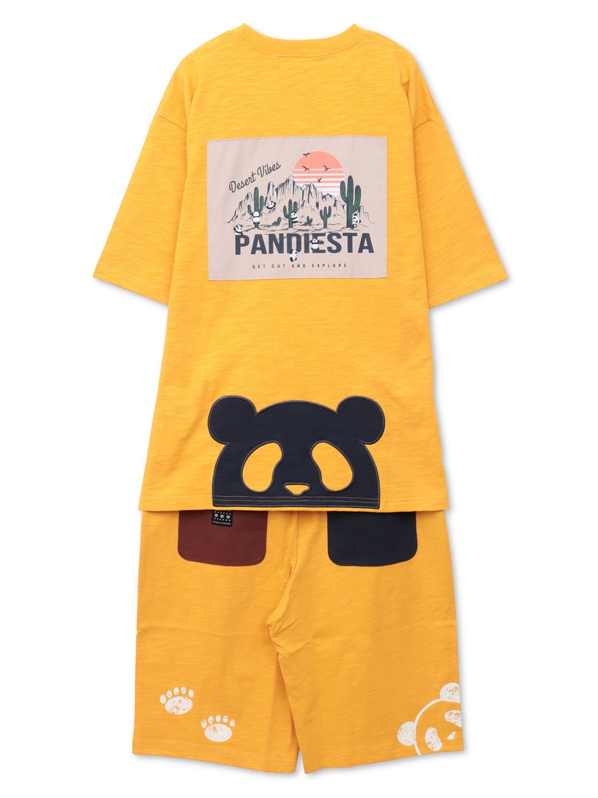 【PANDIESTA JAPAN】カンガルーポケット付きTシャツ&ショーツ セットアップ