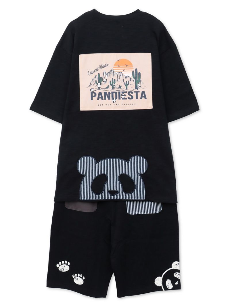 【PANDIESTA JAPAN】カンガルーポケット付きTシャツ&ショーツ セットアップ