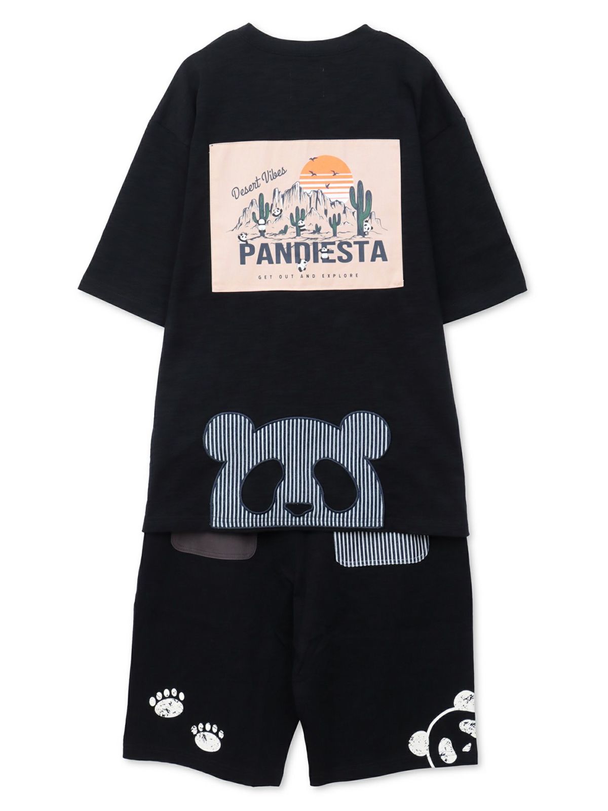 【PANDIESTA JAPAN】カンガルーポケット付きTシャツ&ショーツ セットアップ
