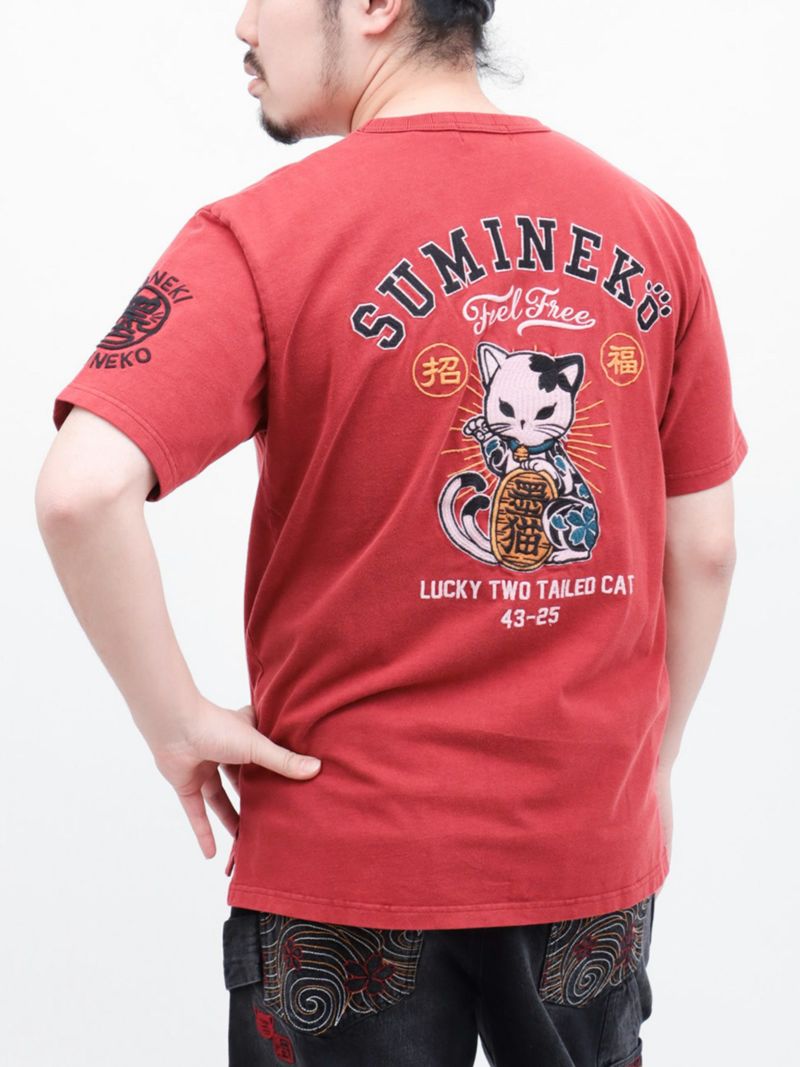 【SUMINEKO】“招きスミネコ”総刺繍Tシャツ