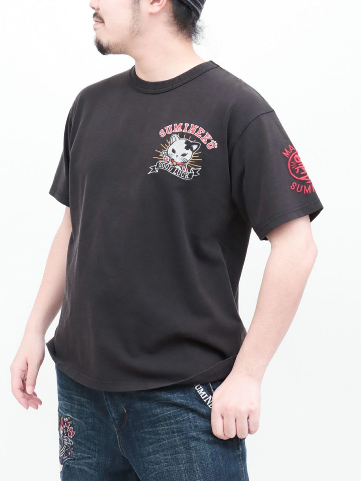 【SUMINEKO】“招きスミネコ”総刺繍Tシャツ