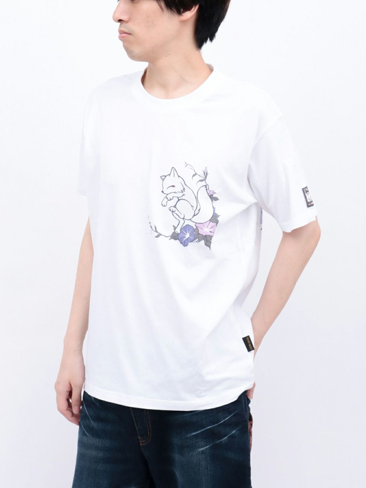  【今昔 -KON-JAKU-】“碧落一洗”刺繍入りTシャツ