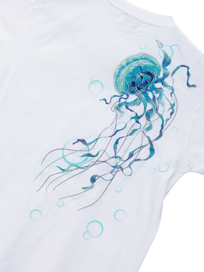 【絡繰魂】“麗しくらげ”刺繍入りTシャツ