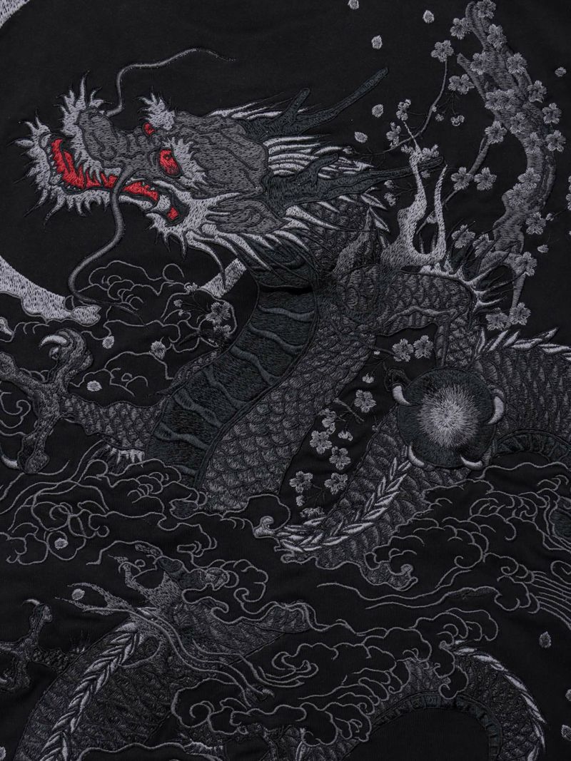 【絡繰魂・漆】“漆の龍”総刺繍Tシャツ