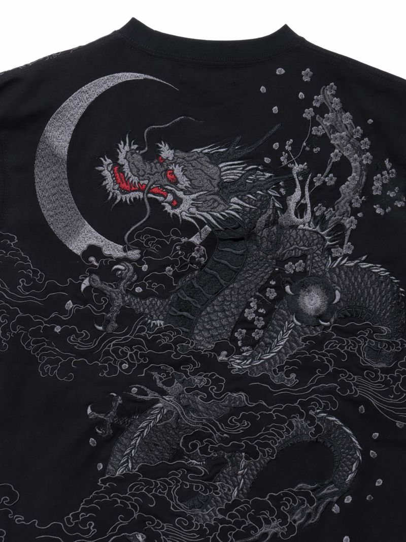 【絡繰魂・漆】“漆の龍”総刺繍Tシャツ