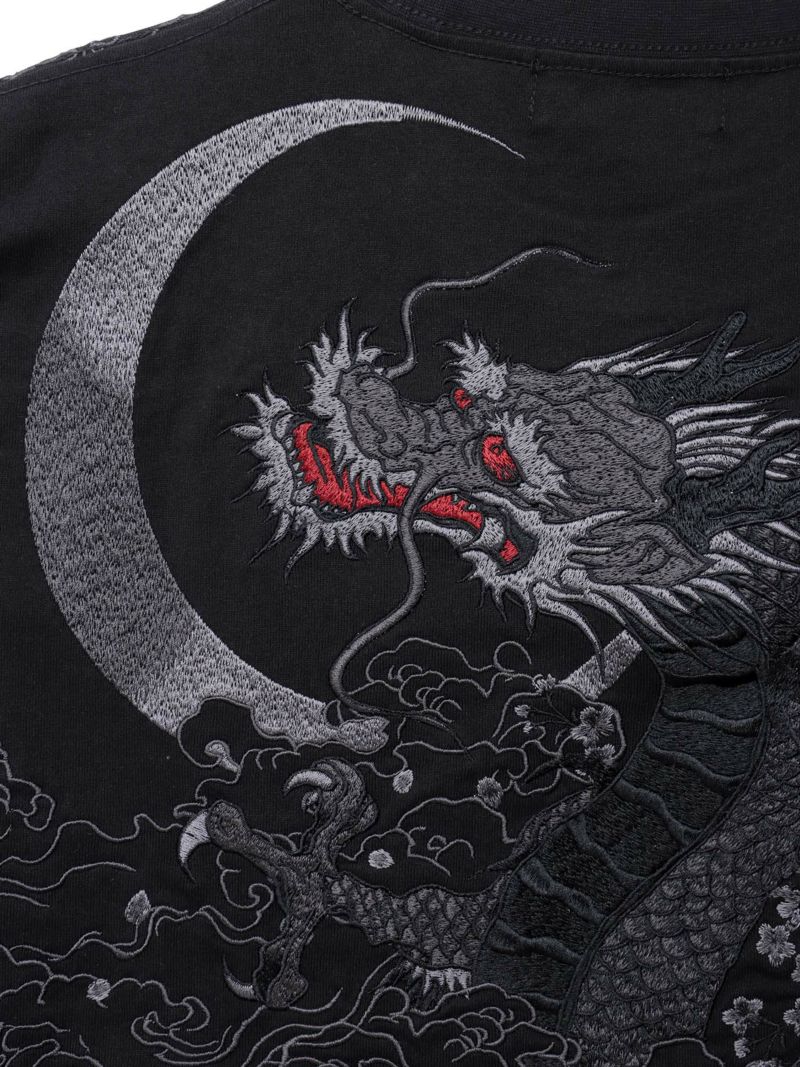 【絡繰魂・漆】“漆の龍”総刺繍Tシャツ