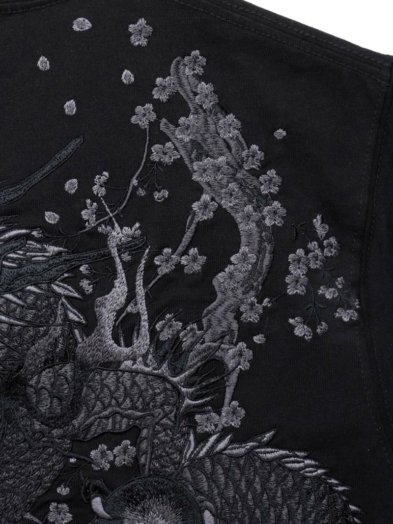 【絡繰魂・漆】“漆の龍”総刺繍Tシャツ