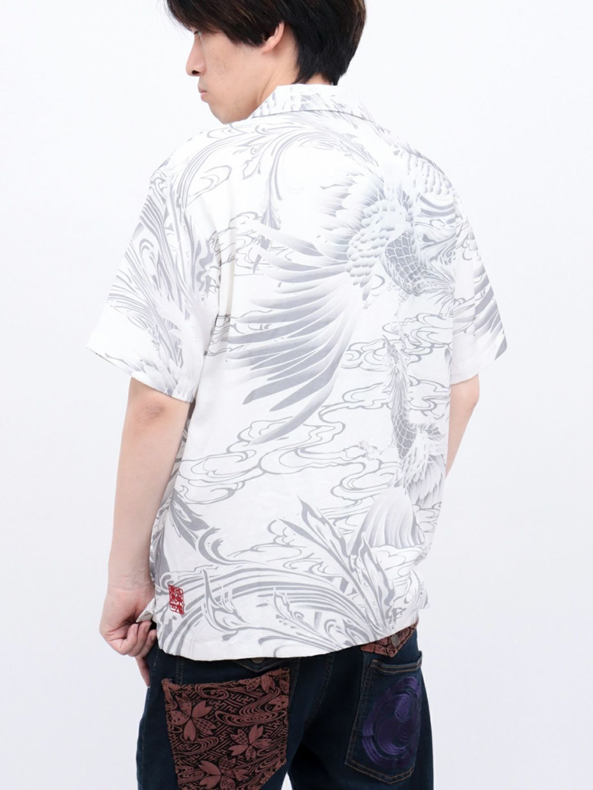 【絡繰魂】“鳳凰”総柄プリントアロハシャツ